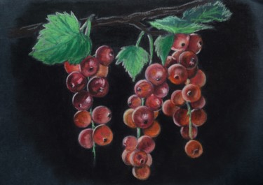 Drawing titled "red currant" by Natalia Samoilova, Original Artwork, Pastel