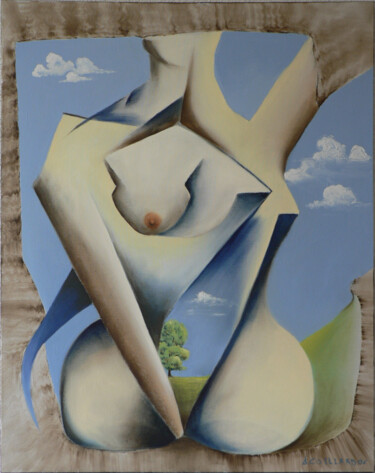 Картина под названием "Nudité" - Samuel Colliard, Подлинное произведение искусства, Масло