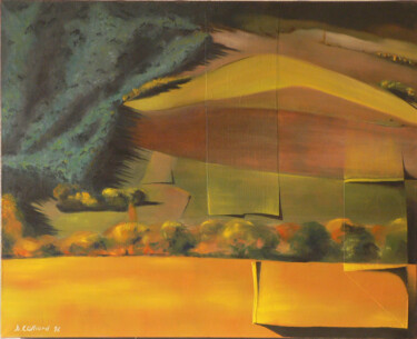 Картина под названием "Fond de vallée" - Samuel Colliard, Подлинное произведение искусства, Масло Установлен на Деревянная р…