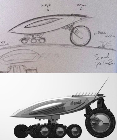 Arts numériques intitulée "voiture future" par Samuel De Cruz, Œuvre d'art originale, Modélisation 3D