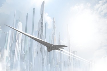 Digital Arts titled "AEROSAPCE - SKYLINE…" by Samuel De Cruz, Original Artwork, 2D Digital Work