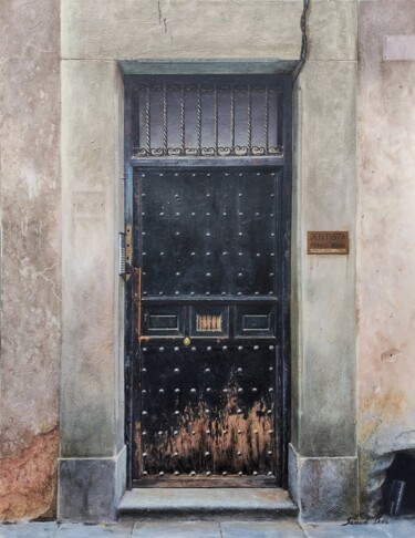 Painting titled "Puerta 1" by Samuel Díaz, Original Artwork, Oil