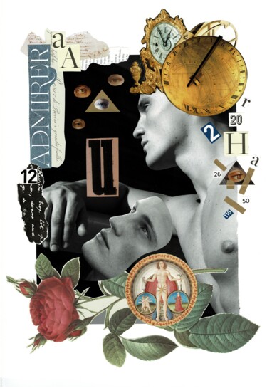 Collages titulada "Chronos" por Samuel Guerrier, Obra de arte original, Collages