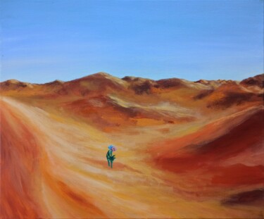 Painting titled "Desert" by Samuel Hasenboehler, Original Artwork, Acrylic Mounted on Wood Stretcher frame