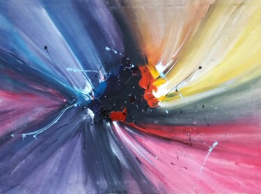 Schilderij getiteld "Abstract painting 1" door Samuel Kizza, Origineel Kunstwerk, Acryl