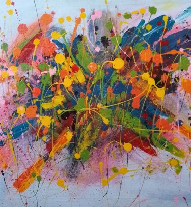 Peinture intitulée "Floral dance" par Samuel Kizza, Œuvre d'art originale, Acrylique