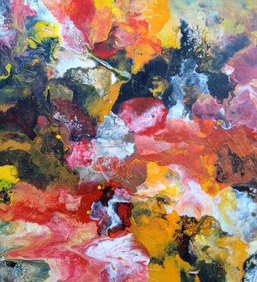 Картина под названием "Colors of nature II" - Samuel Kizza, Подлинное произведение искусства, Акрил