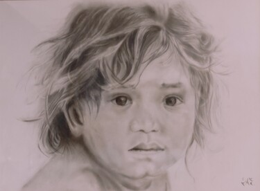 Dibujo titulada "Un enfant" por Samuel Marceau, Obra de arte original, Grafito