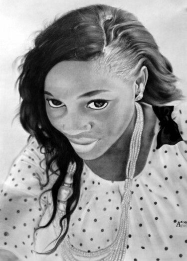Dessin intitulée "Portrait" par Samuel Momoh (Artsam), Œuvre d'art originale, Crayon
