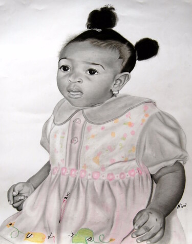 Dessin intitulée "Ella" par Samuel Momoh (Artsam), Œuvre d'art originale, Crayon