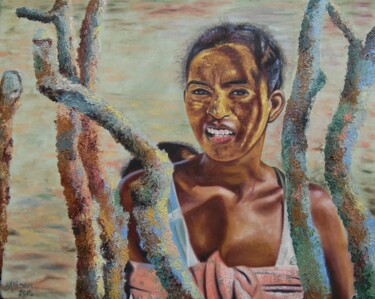 Pintura titulada "Dolorous" por Samuel Momoh (Artsam), Obra de arte original, Oleo