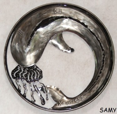 Скульптура под названием "cercle de vie" - Samy, Подлинное произведение искусства, Металлы