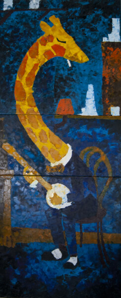 Peinture intitulée "Girafe" par Samuel Schmitt, Œuvre d'art originale, Huile