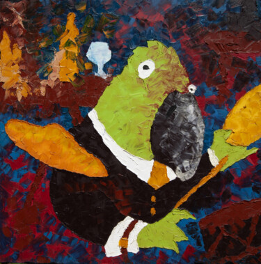 Pintura titulada "Perroquet" por Samuel Schmitt, Obra de arte original, Oleo