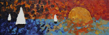 Peinture intitulée "Coucher de soleil" par Samuel Schmitt, Œuvre d'art originale, Huile