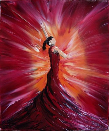 Peinture intitulée "Flamenco" par Samuel Besnard, Œuvre d'art originale
