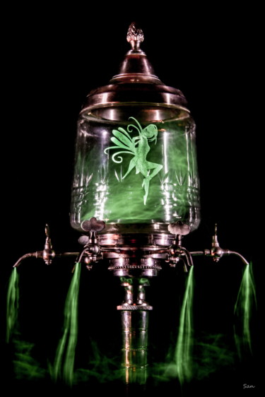 Photographie intitulée "Fée Verte" par San Art, Œuvre d'art originale, Light Painting