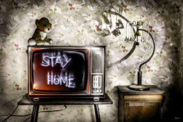 Photographie intitulée "Stay Home!" par San Art, Œuvre d'art originale, Light Painting