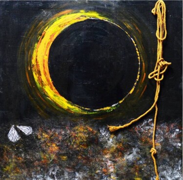 Painting titled "eclipse" by Sana Anwer, Original Artwork, Acrylic