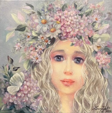 Картина под названием "My Ukrainian spring" - Sanade, Подлинное произведение искусства, Масло