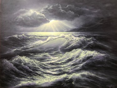 Painting titled "Light wins" by Sanade, Original Artwork, Oil