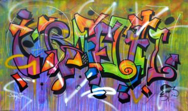 Peinture intitulée "" Graffiti "" par Saname, Œuvre d'art originale, Bombe aérosol
