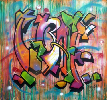 「" Graff "」というタイトルの絵画 Sanameによって, オリジナルのアートワーク, スプレー式塗料