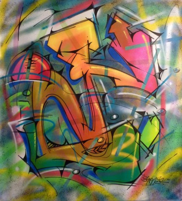 Painting titled "100 titres 38" by Saname, Original Artwork, Spray paint