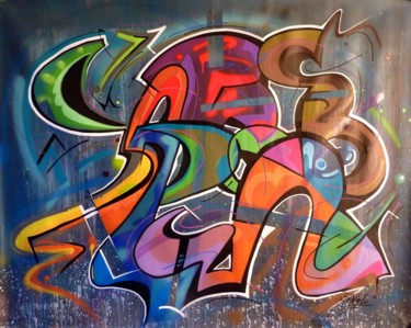Painting titled "Tag n°202" by Saname, Original Artwork, Spray paint