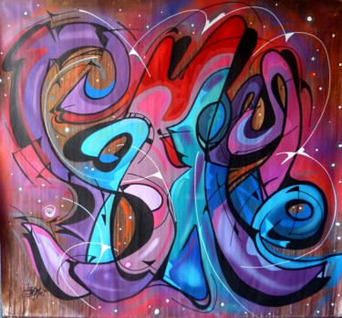 Painting titled "Tag n°212" by Saname, Original Artwork, Spray paint