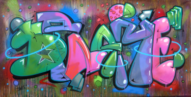 Painting titled "Tag n°217" by Saname, Original Artwork, Spray paint