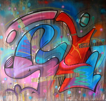 Painting titled "100 Titres 48" by Saname, Original Artwork, Spray paint