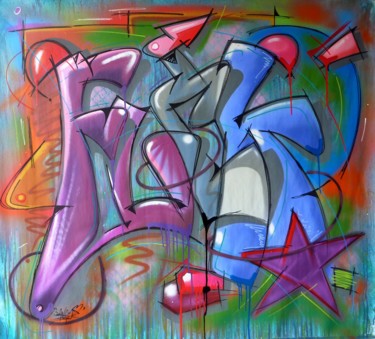 Painting titled "Fuck" by Saname, Original Artwork, Spray paint