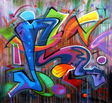 Painting titled "100 Titres 49" by Saname, Original Artwork, Spray paint