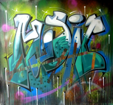Schilderij getiteld "music 03" door Saname, Origineel Kunstwerk, Graffiti