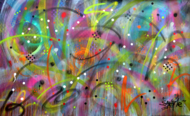 Картина под названием "Abstract 2101" - Saname, Подлинное произведение искусства, Рисунок распылителем краски
