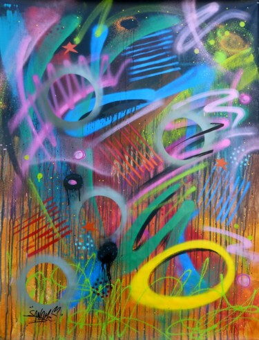 Malerei mit dem Titel "Abstract 2108" von Saname, Original-Kunstwerk, Acryl