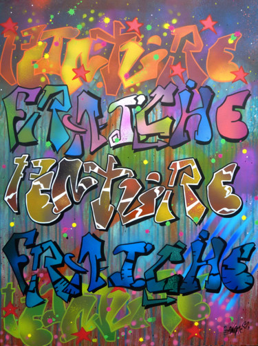 Malerei mit dem Titel "Peinture fraiche 02" von Saname, Original-Kunstwerk, Sprühfarbe