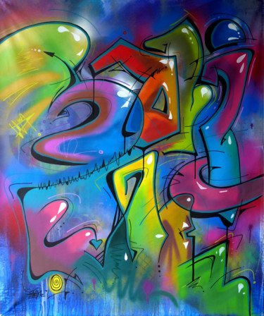 Painting titled "Tag n°2115" by Saname, Original Artwork, Spray paint