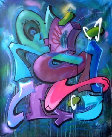 Painting titled "100 titres 63" by Saname, Original Artwork, Spray paint