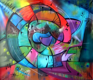 Painting titled "Fish 6" by Saname, Original Artwork, Spray paint