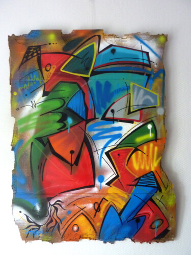 Painting titled "Fish 13" by Saname, Original Artwork, Spray paint