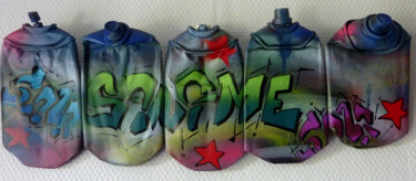 Malerei mit dem Titel "Tag sur bombe 5" von Saname, Original-Kunstwerk, Tinte