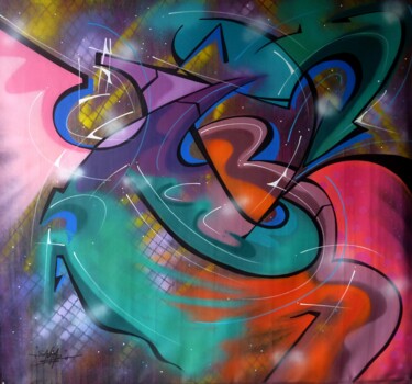 Painting titled "100 titres 83" by Saname, Original Artwork, Spray paint