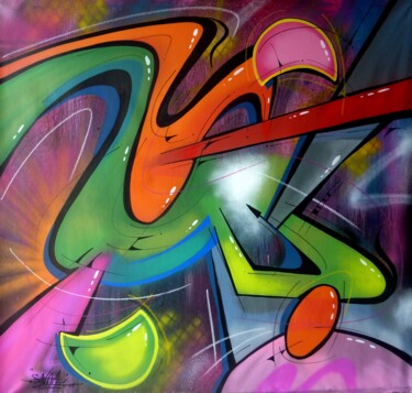Painting titled "100 titres 87" by Saname, Original Artwork, Spray paint