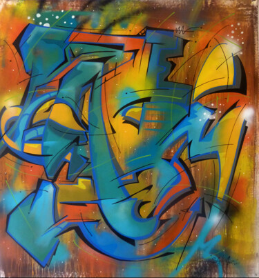 Painting titled "100 titres 91" by Saname, Original Artwork, Spray paint