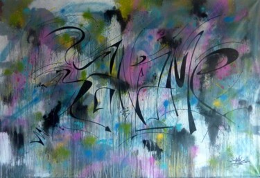 Painting titled "Trace n2206" by Saname, Original Artwork, Spray paint