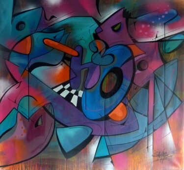 Malarstwo zatytułowany „Fish 17” autorstwa Saname, Oryginalna praca, Farba w spray'u