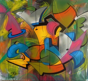 Painting titled "100 titres 96" by Saname, Original Artwork, Spray paint