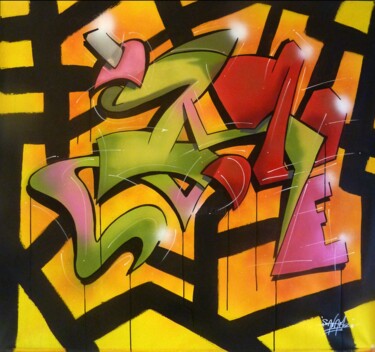 Painting titled "Tag n°2306" by Saname, Original Artwork, Spray paint